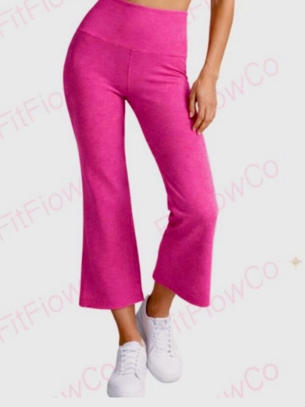 Beyond Yoga Pants sz M Pink High Waisted Spacedye‎ retro cropped pants